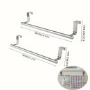 Towel Rack Over Door Cabinet Shelf Rack Stainless Steel Bar Bathroom Kitchen Hanging Holder Home Storage Kitchen Tools