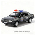 1:32 Miniature Pickup Santana Police Car Toy Models Alloy Diecast Doors Opened Pull Back Sound Light Children Interactive Toys