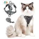 Conjunto Arnês e Guia para Gatos – Colete Ajustável à Prova de Fugas com Faixas Refletivas para Passeios Noturnos