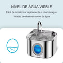Fonte de Água Automática ZYFeeder 2,2L em Aço Inoxidável para Cães e Gatos – Design Quadrado com Janela
