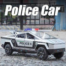 1:32 Miniature Pickup Santana Police Car Toy Models Alloy Diecast Doors Opened Pull Back Sound Light Children Interactive Toys