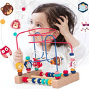 Montessori Baby Toys Wooden Roller Coaster Bead Maze Abacus Math Toys Toddler Early Educational Toys for 1 2 3 Years Kids Gifts