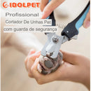 Cortador de Unhas Profissional Pet | Tesoura Inox com Protetor de Segurança