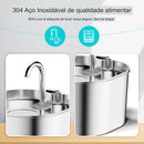 Fonte de Água Automática ZYFeeder 2,2L em Aço Inoxidável para Cães e Gatos – Design Quadrado com Janela