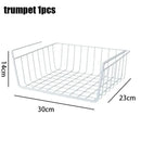 Multi Functional Shelf Desk Cabinet Storage Rack Under Table Hanging Mesh Basket Wardrobe Holders Metal Iron Kitchen Organizer