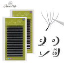 GLAMLASH 3D 4D 5D W Shaped Eyelash Lashes Easy Fan Eyelash Extensions Wholesales YY Premade Volume 12 Rows W Style Natural Soft