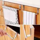 Towel Rack Over Door Cabinet Shelf Rack Stainless Steel Bar Bathroom Kitchen Hanging Holder Home Storage Kitchen Tools