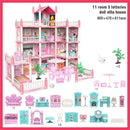 3D DIY Dream Princess Castle Villa Assembly Doll House Set Toy Girl Family Toy Children's Music Doll House Assembly Villa House