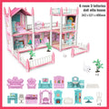 3D DIY Dream Princess Castle Villa Assembly Doll House Set Toy Girl Family Toy Children's Music Doll House Assembly Villa House
