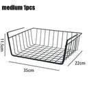 Multi Functional Shelf Desk Cabinet Storage Rack Under Table Hanging Mesh Basket Wardrobe Holders Metal Iron Kitchen Organizer