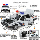 1:32 Miniature Pickup Santana Police Car Toy Models Alloy Diecast Doors Opened Pull Back Sound Light Children Interactive Toys