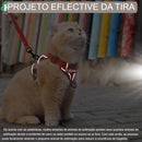 Conjunto Arnês e Guia para Gatos – Colete Ajustável à Prova de Fugas com Faixas Refletivas para Passeios Noturnos