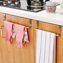 Towel Rack Over Door Cabinet Shelf Rack Stainless Steel Bar Bathroom Kitchen Hanging Holder Home Storage Kitchen Tools