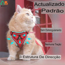 Conjunto Arnês e Guia para Gatos – Colete Ajustável à Prova de Fugas com Faixas Refletivas para Passeios Noturnos