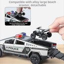 1:32 Miniature Pickup Santana Police Car Toy Models Alloy Diecast Doors Opened Pull Back Sound Light Children Interactive Toys